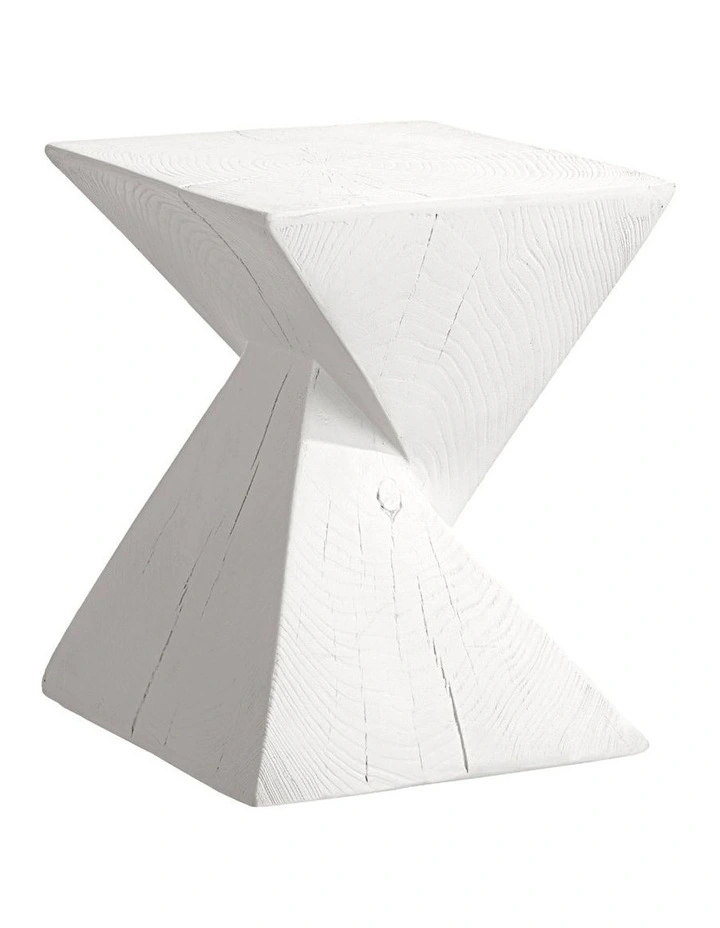 Oikiture Side Table Coffee Bedside End Stool Stand Magnesium Cement White image 1