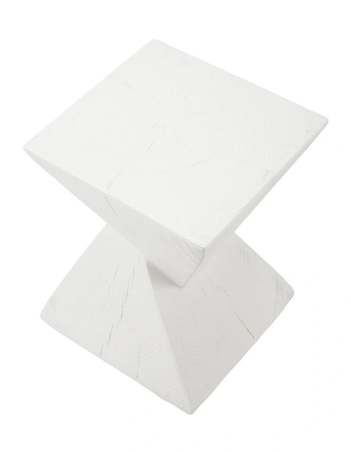 Oikiture Side Table Coffee Bedside End Stool Stand Magnesium Cement White image 2
