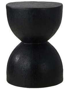 Oikiture Side Table Coffee Bedside End Stool Stand Magnesium Cement Black