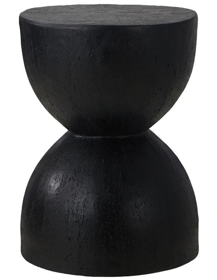 Oikiture Side Table Coffee Bedside End Stool Stand Magnesium Cement Black image 1