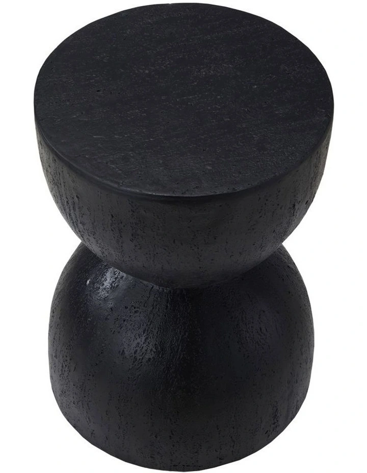Oikiture Side Table Coffee Bedside End Stool Stand Magnesium Cement Black image 2