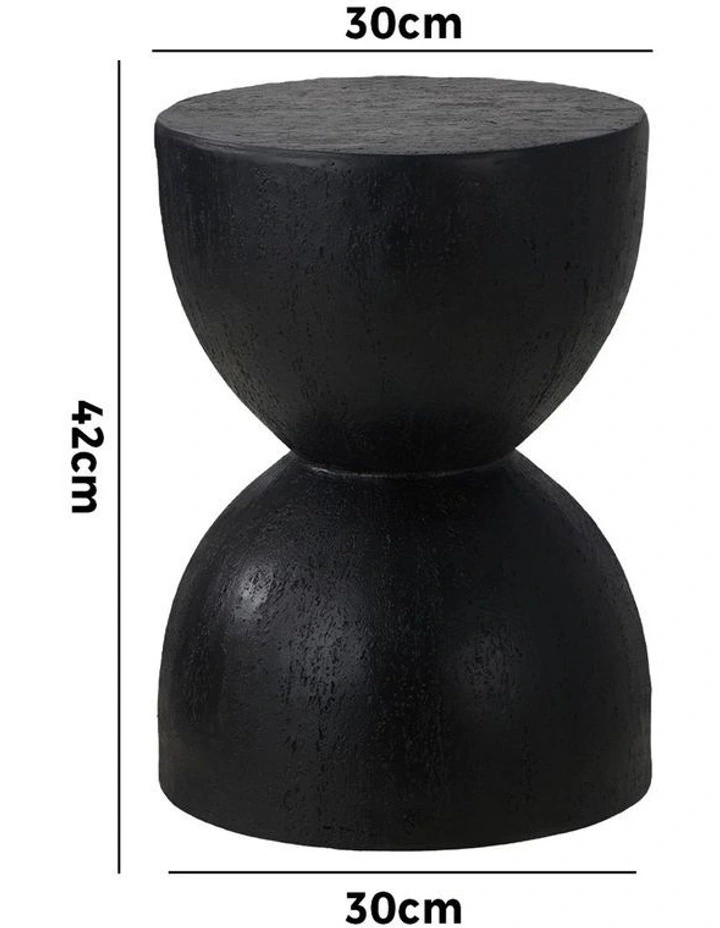 Oikiture Side Table Coffee Bedside End Stool Stand Magnesium Cement Black image 3