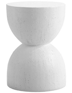 Oikiture Coffee Side Table Bedside End Magnesium Cement Stool Stand
