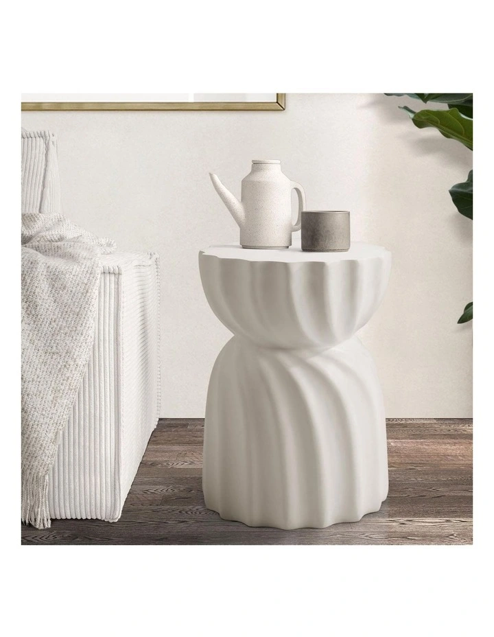 Oikiture Coffee Side Table Bedside End Stool Stand Magnesium Cement image 4