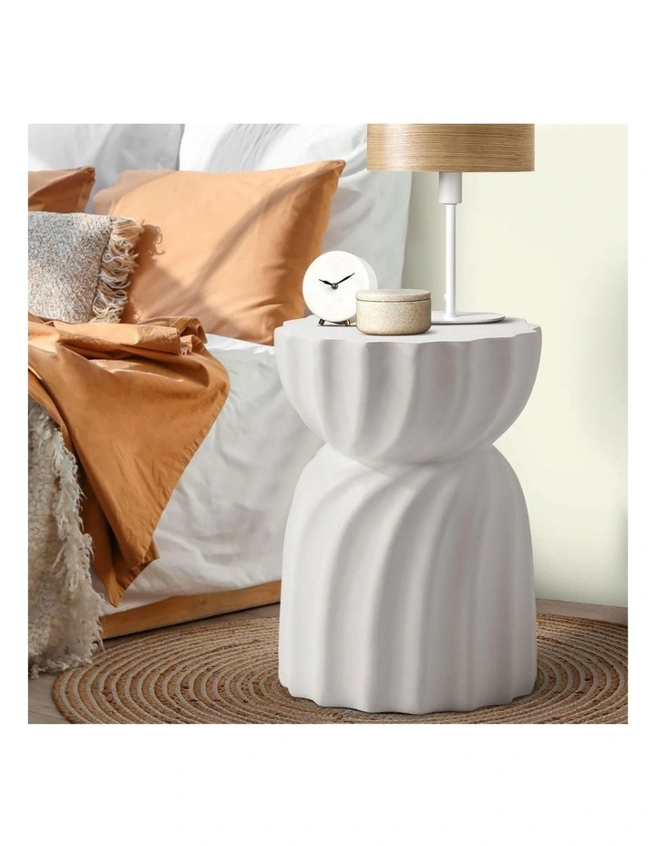 Oikiture Coffee Side Table Bedside End Stool Stand Magnesium Cement image 5
