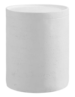 Oikiture Side Table Coffee End Stool Bedside Stand Magnesium Cement White