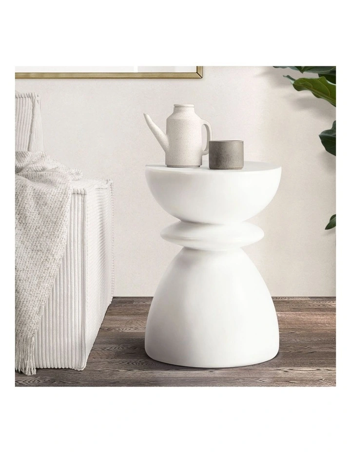 Oikiture Side Table Round Coffee End Stool Bedside Stand Stone Patio Garden image 4