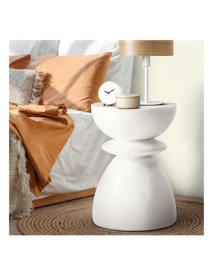 Oikiture Side Table Round Coffee End Stool Bedside Stand Stone Patio Garden image 5