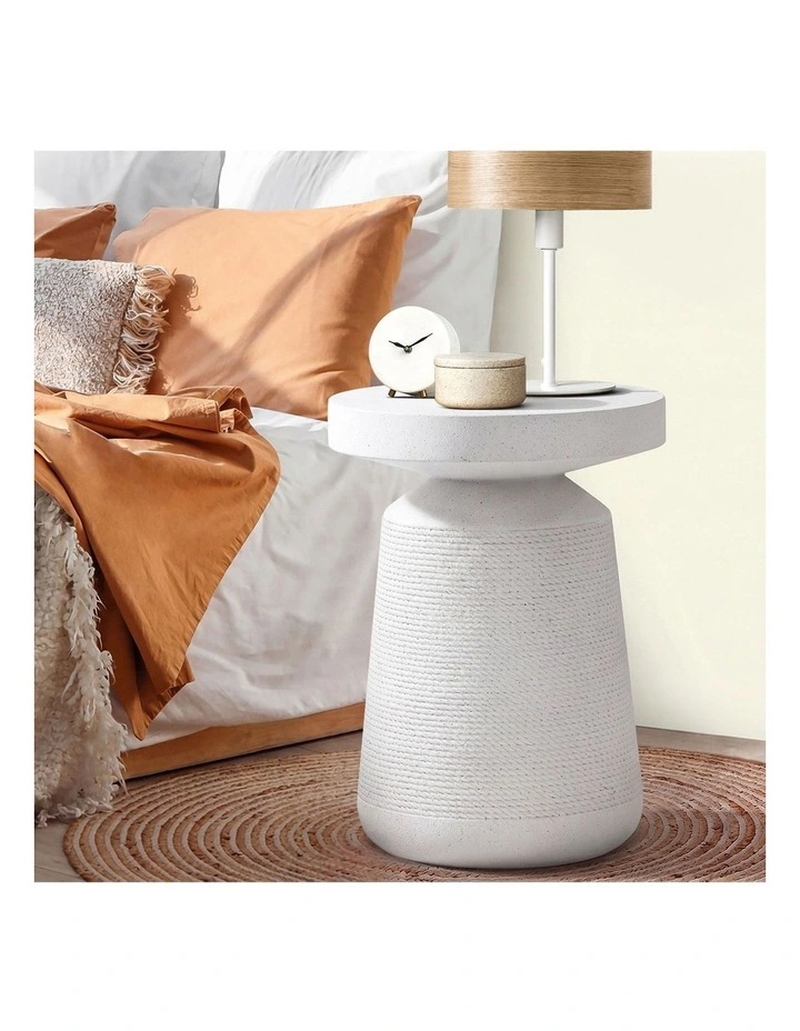 Oikiture Side Table Coffee Bedside Tables End Stool Stand Nightstand White image 5