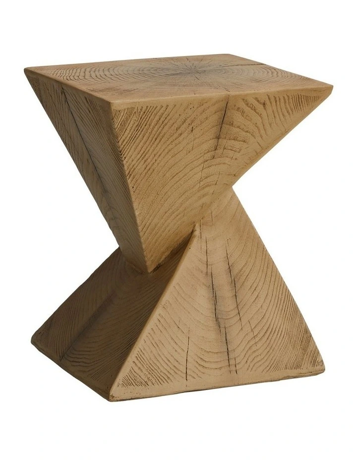 Oikiture Side Table Coffee Bedside End Stool Stand Magnesium Cement Natural image 1