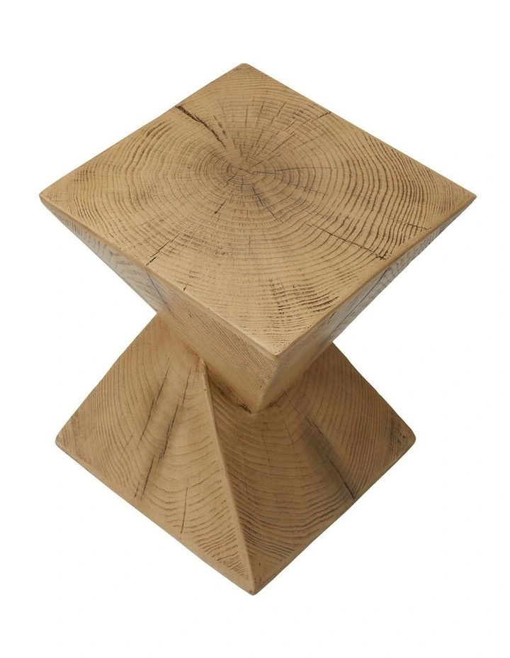 Oikiture Side Table Coffee Bedside End Stool Stand Magnesium Cement Natural image 2