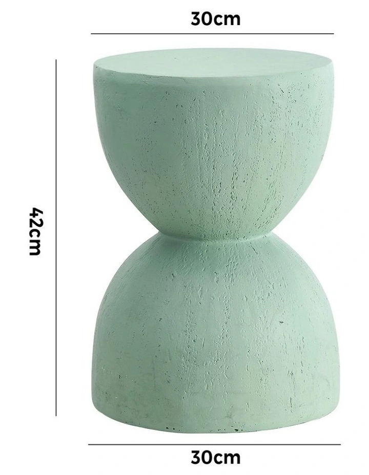 Oikiture Side Table Coffee Bedside End Stool Stand Magnesium Cement Green image 3