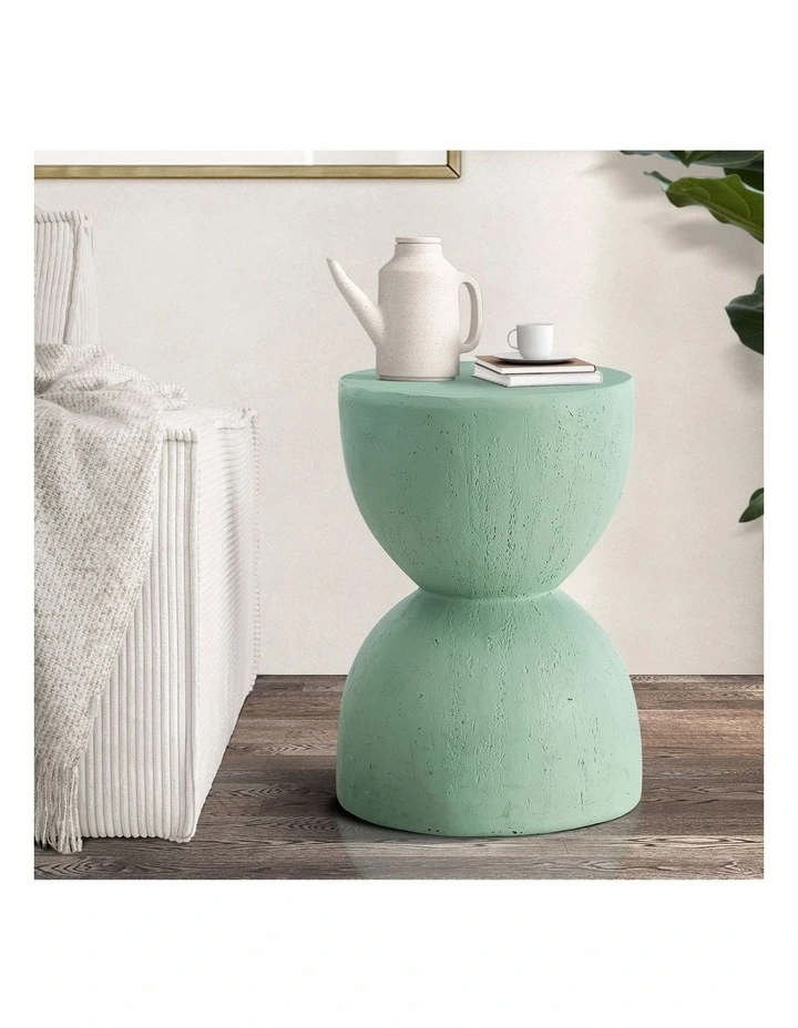 Oikiture Side Table Coffee Bedside End Stool Stand Magnesium Cement Green image 4