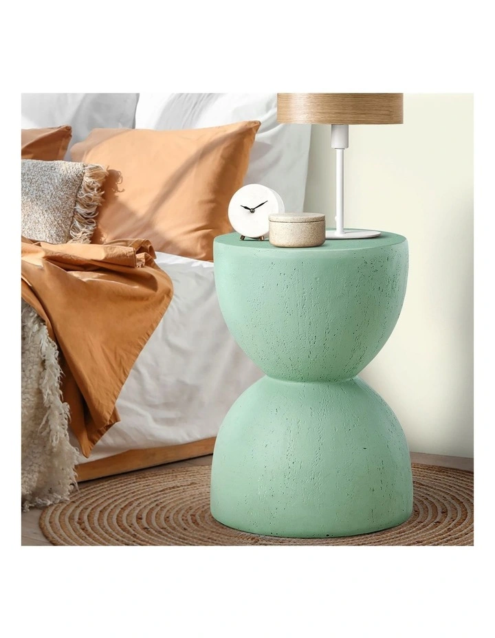 Oikiture Side Table Coffee Bedside End Stool Stand Magnesium Cement Green image 5