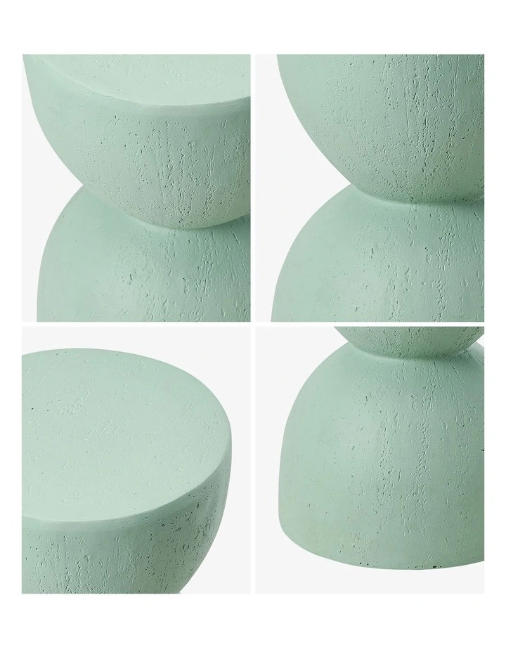 Oikiture Side Table Coffee Bedside End Stool Stand Magnesium Cement Green image 6
