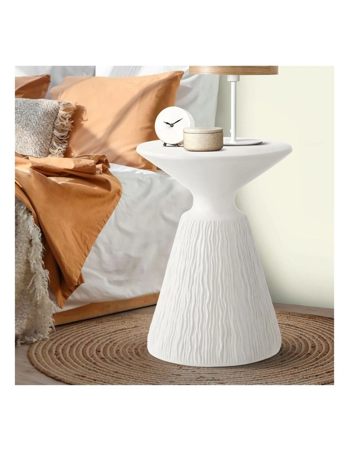 Oikiture Side Table Coffee End Bedside Stool Stand Magnesium Cement image 5
