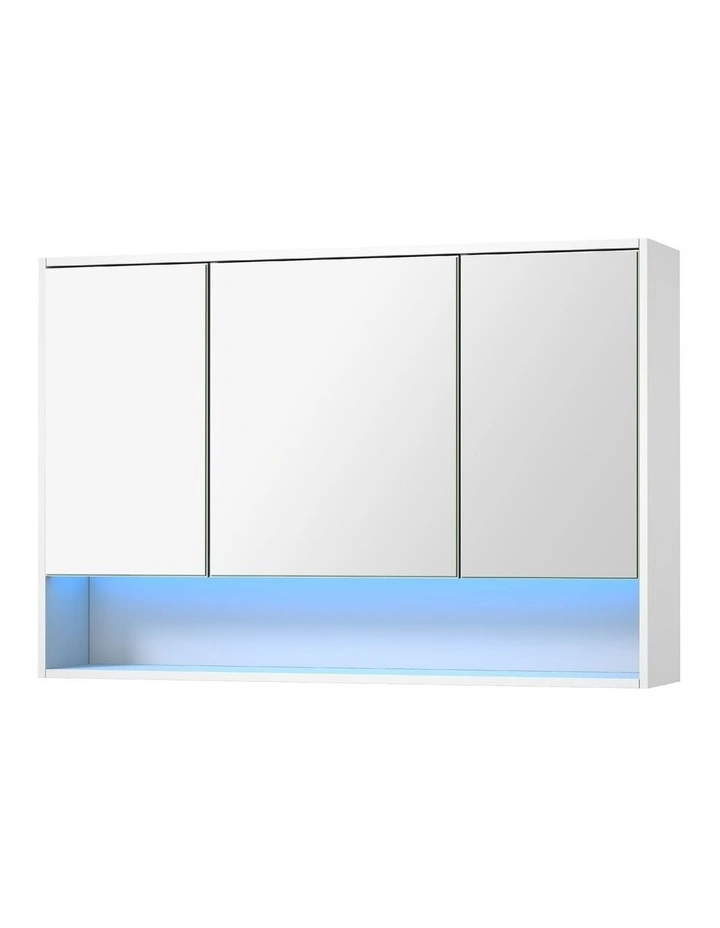 Welba Bathroom Mirror Cabinet LED Light Medicine Shaving Wall Storage 1200x750mm image 1