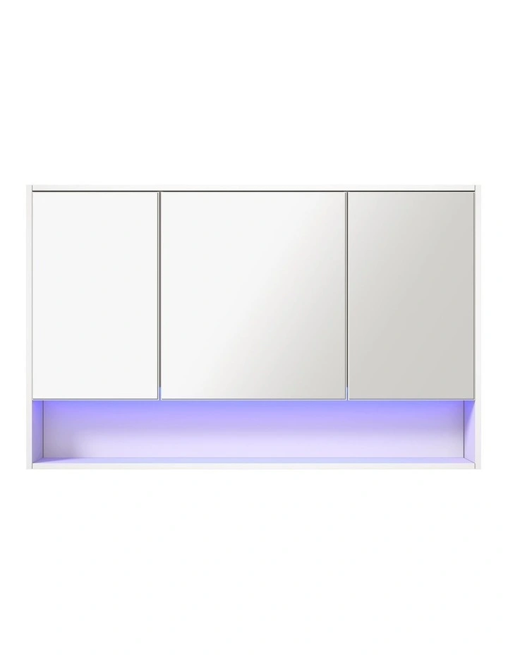 Welba Bathroom Mirror Cabinet LED Light Medicine Shaving Wall Storage 1200x750mm image 2