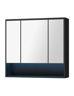Welba Bathroom Mirror Cabinet LED Medicine Shaving Wall Storage 900x750mm Black