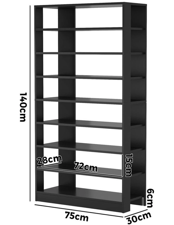 Oikiture Shoe Rack 9 Tiers Shelf Storage Cabinet Organiser 54 Pairs Black image 3