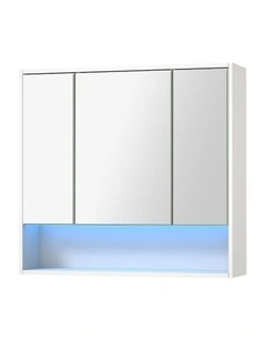 Welba Bathroom Mirror Cabinet LED Light Medicine Shaving Wall Storage 900x750mm