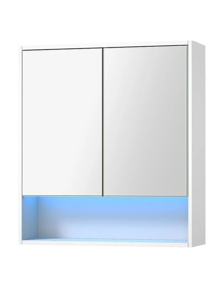 Welba Bathroom Mirror Cabinet LED Light Medicine Shaving Wall Storage 750x750mm image 1
