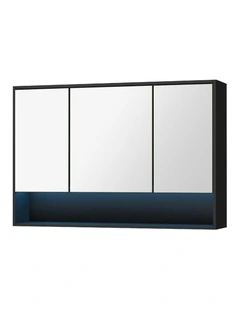 Welba Bathroom Mirror Cabinet LED Medicine Shaving Wall Storage 1200x750mm Black