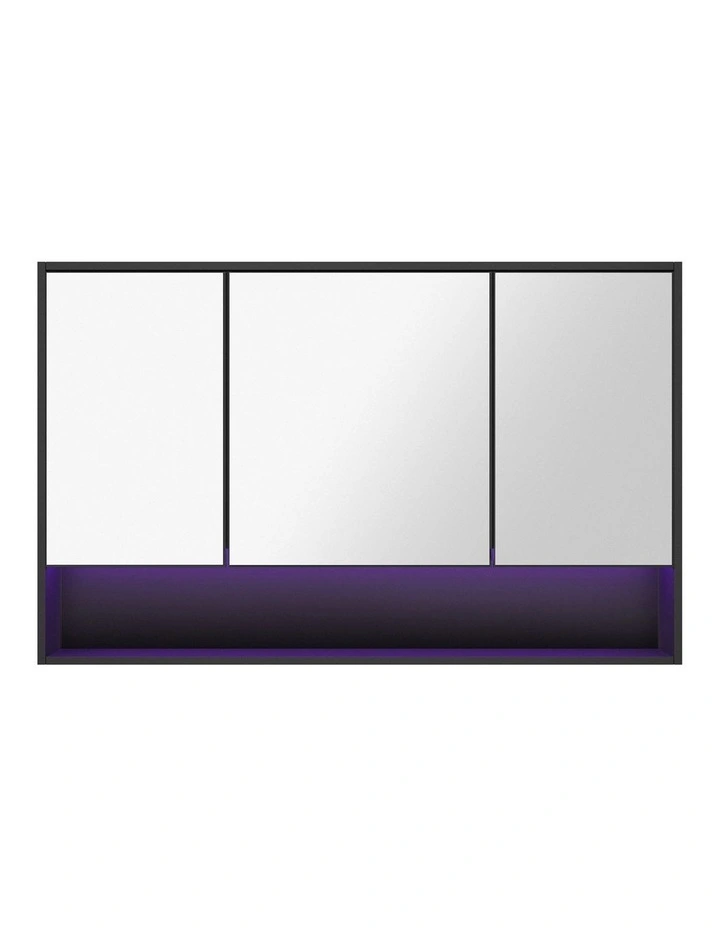 Welba Bathroom Mirror Cabinet LED Medicine Shaving Wall Storage 1200x750mm Black image 2