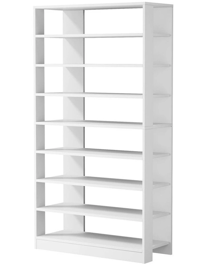Oikiture Shoe Rack 9 Tiers Shelf Storage Cabinet Organiser 54 Pairs White image 1