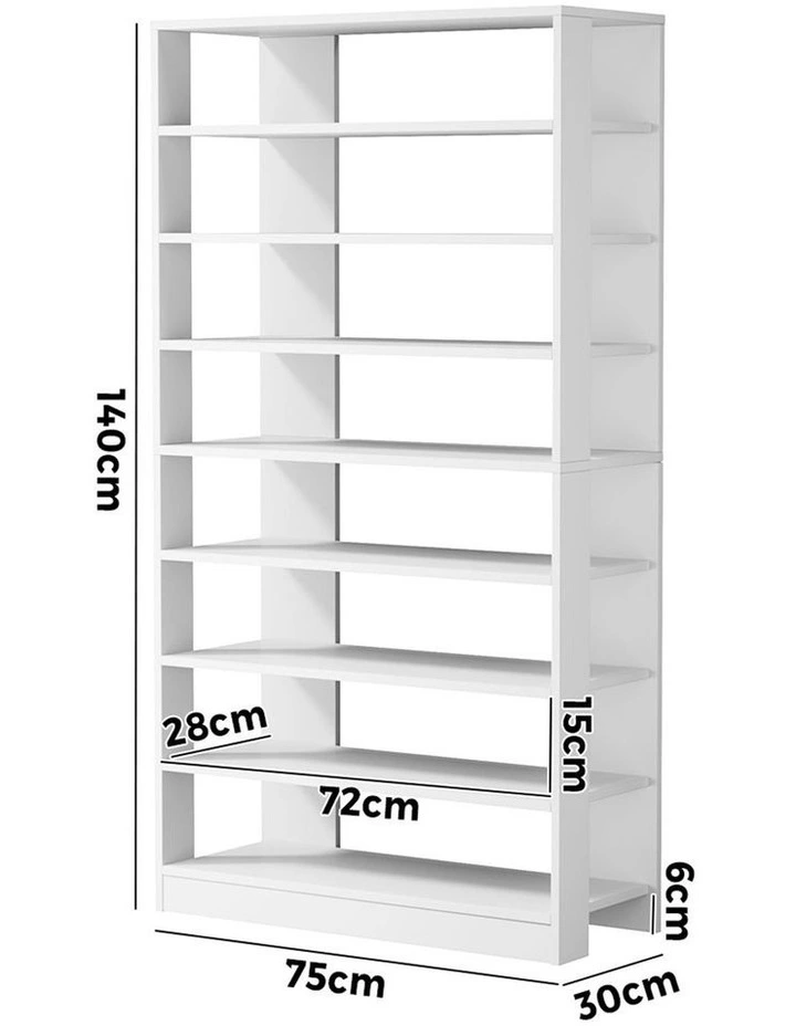 Oikiture Shoe Rack 9 Tiers Shelf Storage Cabinet Organiser 54 Pairs White image 3