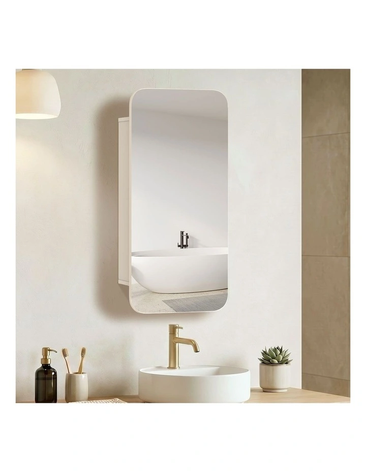 Welba Bathroom Mirror Cabinet Organiser 3-Tier Adjustable Shelves Makeup White image 4