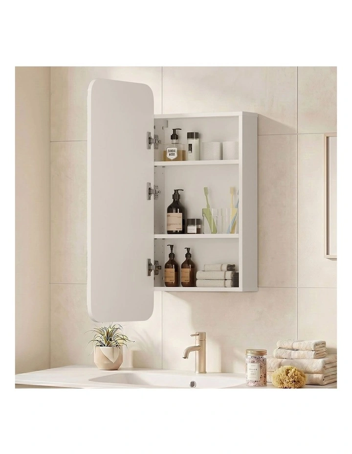 Welba Bathroom Mirror Cabinet Organiser 3-Tier Adjustable Shelves Makeup White image 6