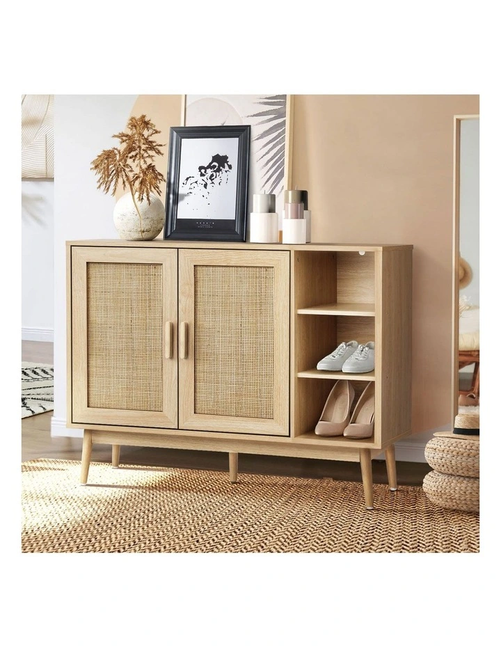 Oikiture Shoe Rack Shoes Storage Cabinet Sideboard Organiser Rattan Cupboard image 4