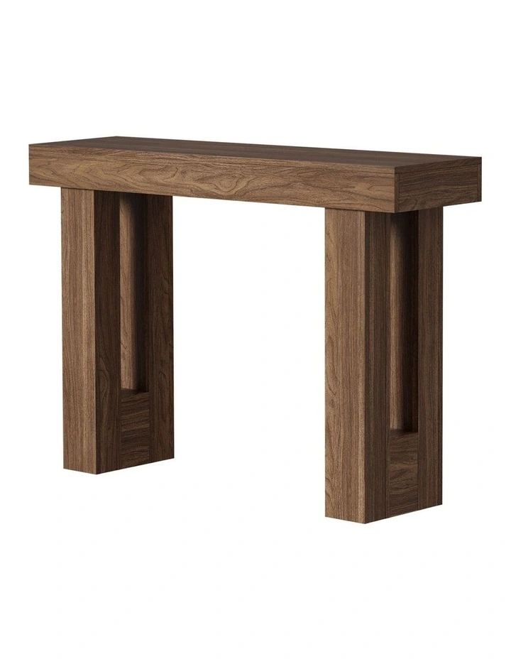 Oikiture Console Table Hallway Narrow Sofa Side Desk Storage Rack Walnut image 1