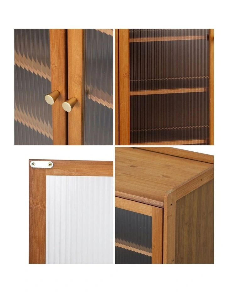 Oikiture Shoe Cabinet Shoes Storage Rack Organiser 3 Doors Shelf Brown image 7