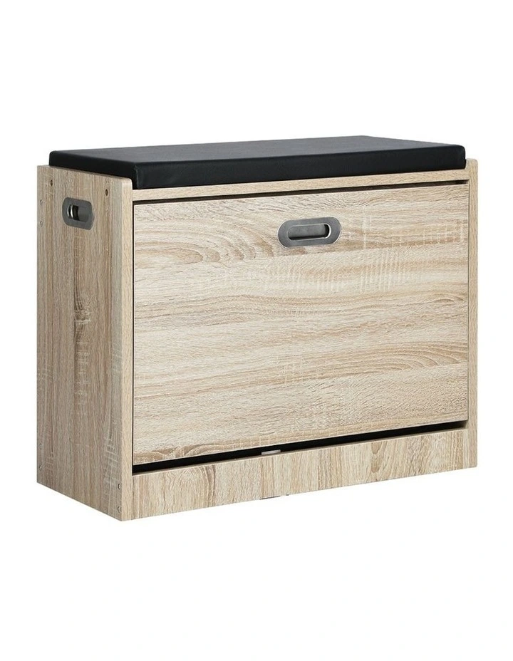 Oikiture Shoe Cabinet Bench Shoes Storage Organiser Cupboard Wooden 15 Pairs image 2