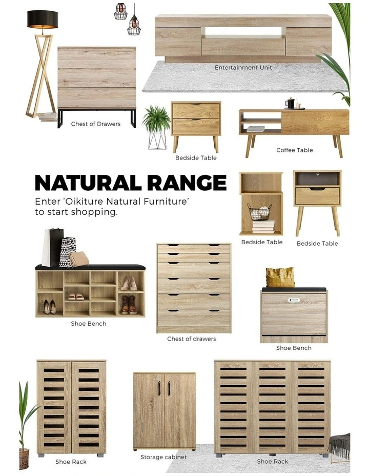 Oikiture Shoe Cabinet Bench Shoes Storage Organiser Cupboard Wooden 15 Pairs image 7