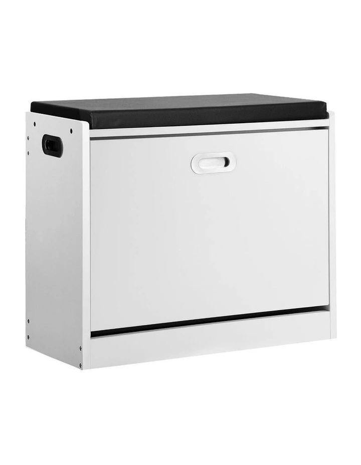 Oikiture Shoe Cabinet Bench Shoes Storage Cupboard Footwear Stand White 15 Pairs image 2