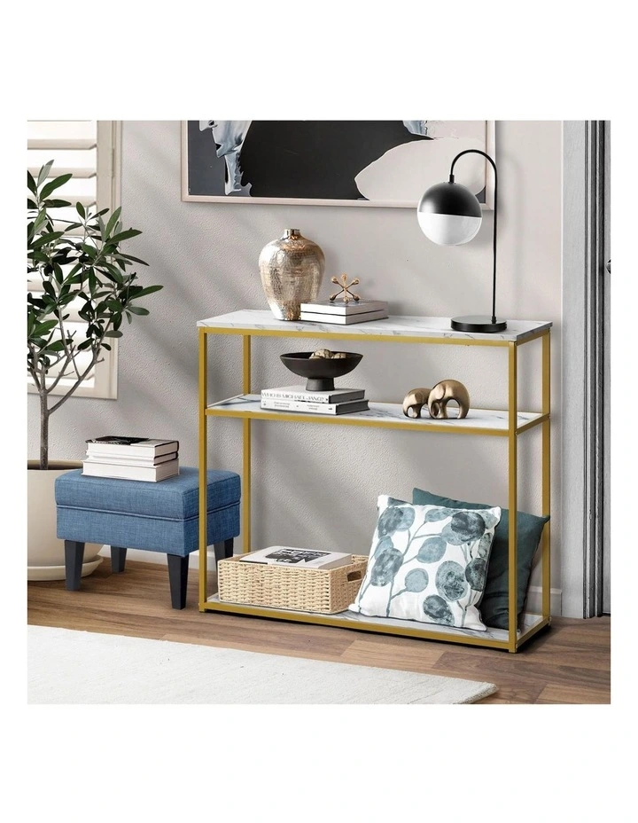 Oikiture Hall Console Table Metal Hallway Desk Entry Display Furniture image 4