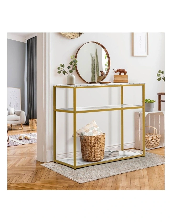 Oikiture Hall Console Table Metal Hallway Desk Entry Display Furniture image 5
