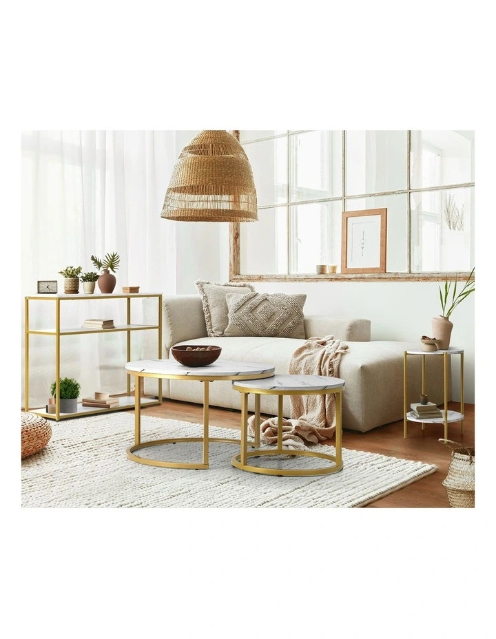 Oikiture Hall Console Table Metal Hallway Desk Entry Display Furniture image 7