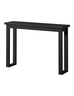 Oikiture Console Table Narrow Hall Entryway Sofa Table Display Shelf Black
