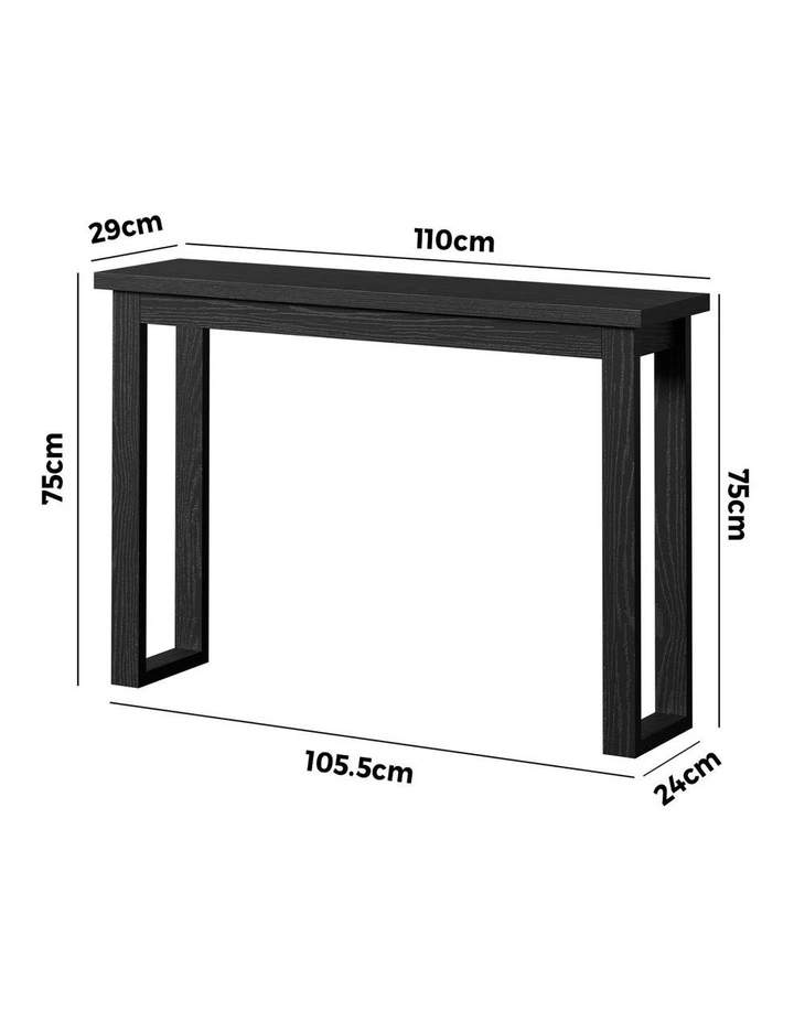 Oikiture Console Table Narrow Hall Entryway Sofa Table Display Shelf Black image 3