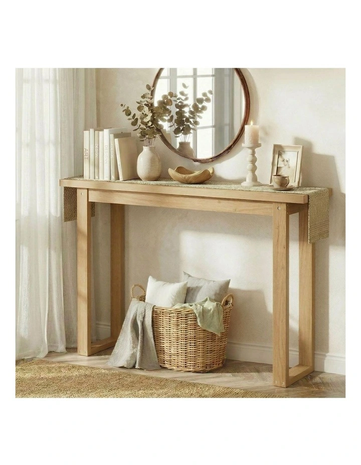 Oikiture Console Table Narrow Hall Entryway Desk Sofa Table Display Shelf image 4