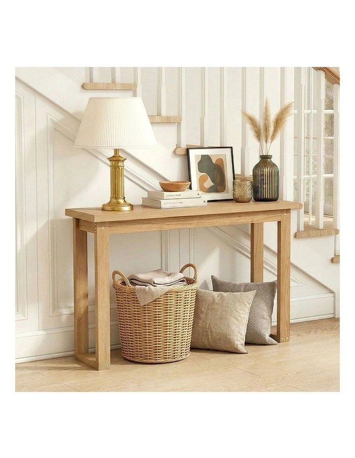 Oikiture Console Table Narrow Hall Entryway Desk Sofa Table Display Shelf image 5
