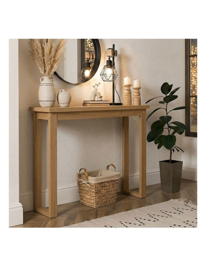Oikiture Console Table Narrow Hall Entryway Desk Sofa Table Display Shelf image 7