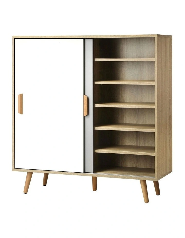 Oikiture Shoe Cabinet Storage Organiser Shoes Rack Sideboard Shelf Cupboard image 1