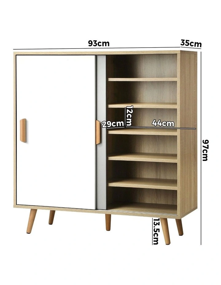 Oikiture Shoe Cabinet Storage Organiser Shoes Rack Sideboard Shelf Cupboard image 3