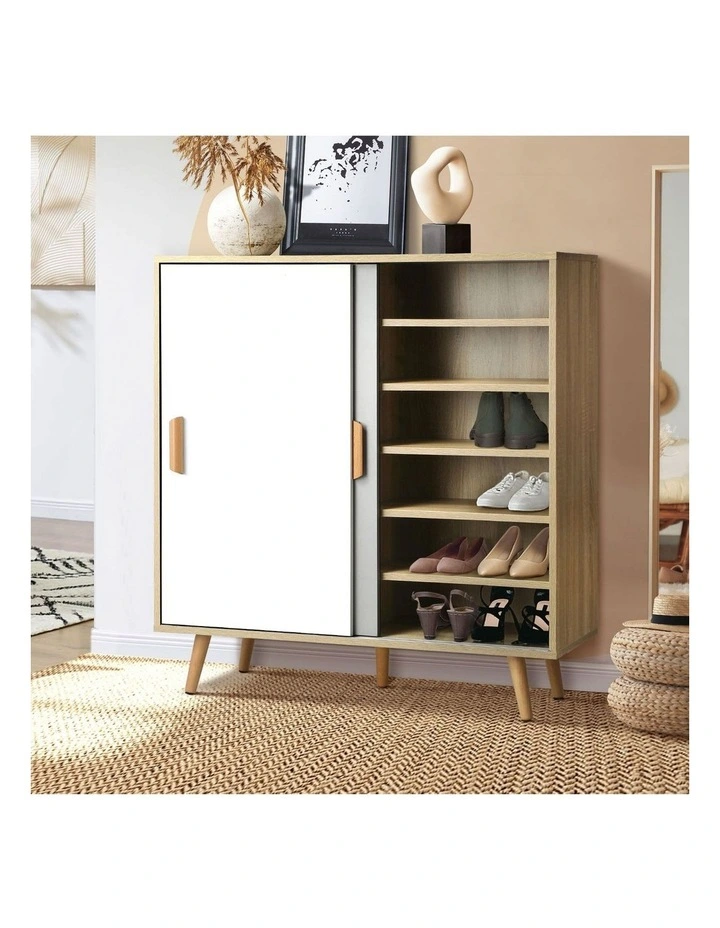 Oikiture Shoe Cabinet Storage Organiser Shoes Rack Sideboard Shelf Cupboard image 4