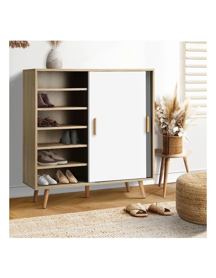 Oikiture Shoe Cabinet Storage Organiser Shoes Rack Sideboard Shelf Cupboard image 5